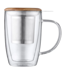 Double-Walled Glass Tea Mug with Infuser